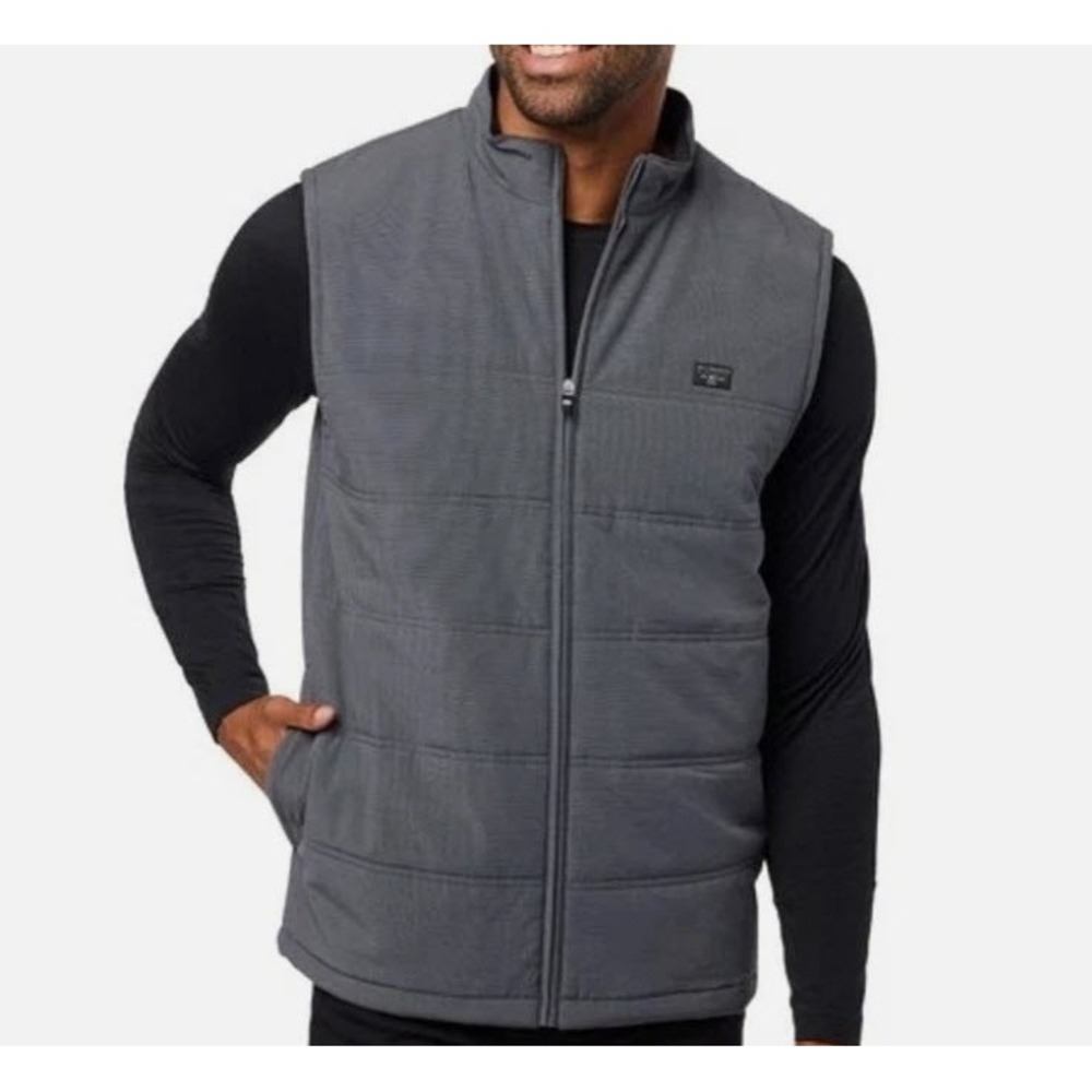 NWT Travis Mathew Cold Heart 2.0 Full Zip Midweight Vest Mens S Gray MSRP $120